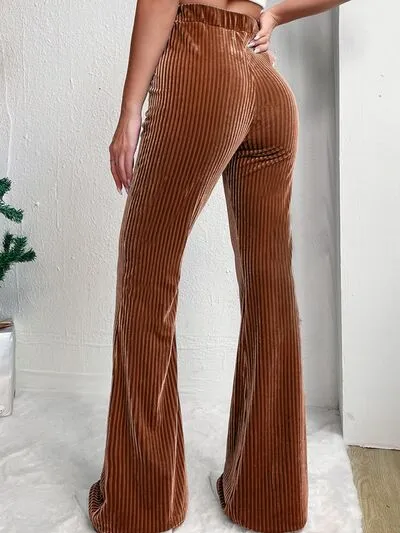 Ribbed High Waist Bootcut Pants