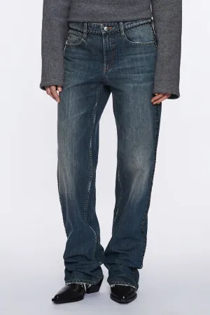 Straight-Leg Jeans With Chain