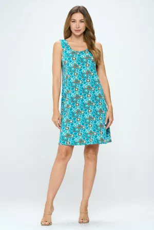 Stretchy Missy Tank Dress Print- 7003BN-TRP1-W363