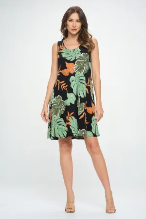 Stretchy Missy Tank Dress Print- 7003BN-TRP1-W389