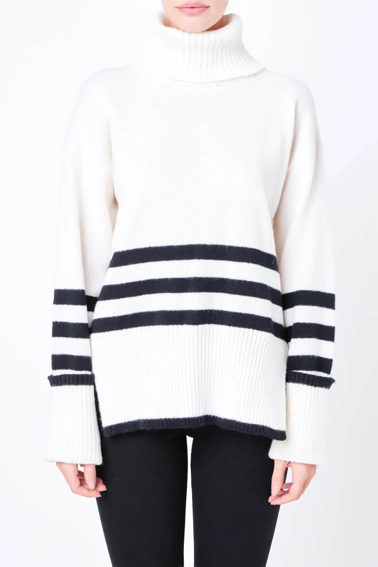 Striped Turtle Neck Sweater