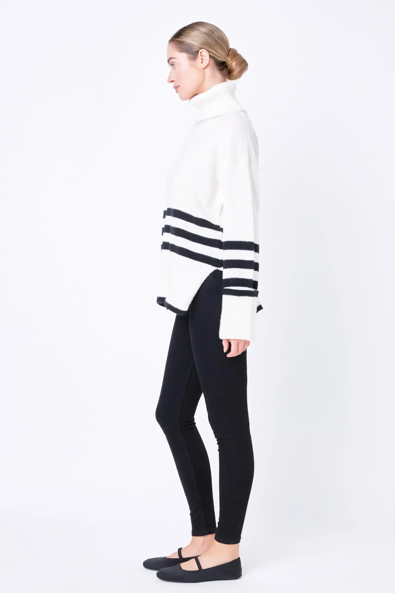 Striped Turtle Neck Sweater