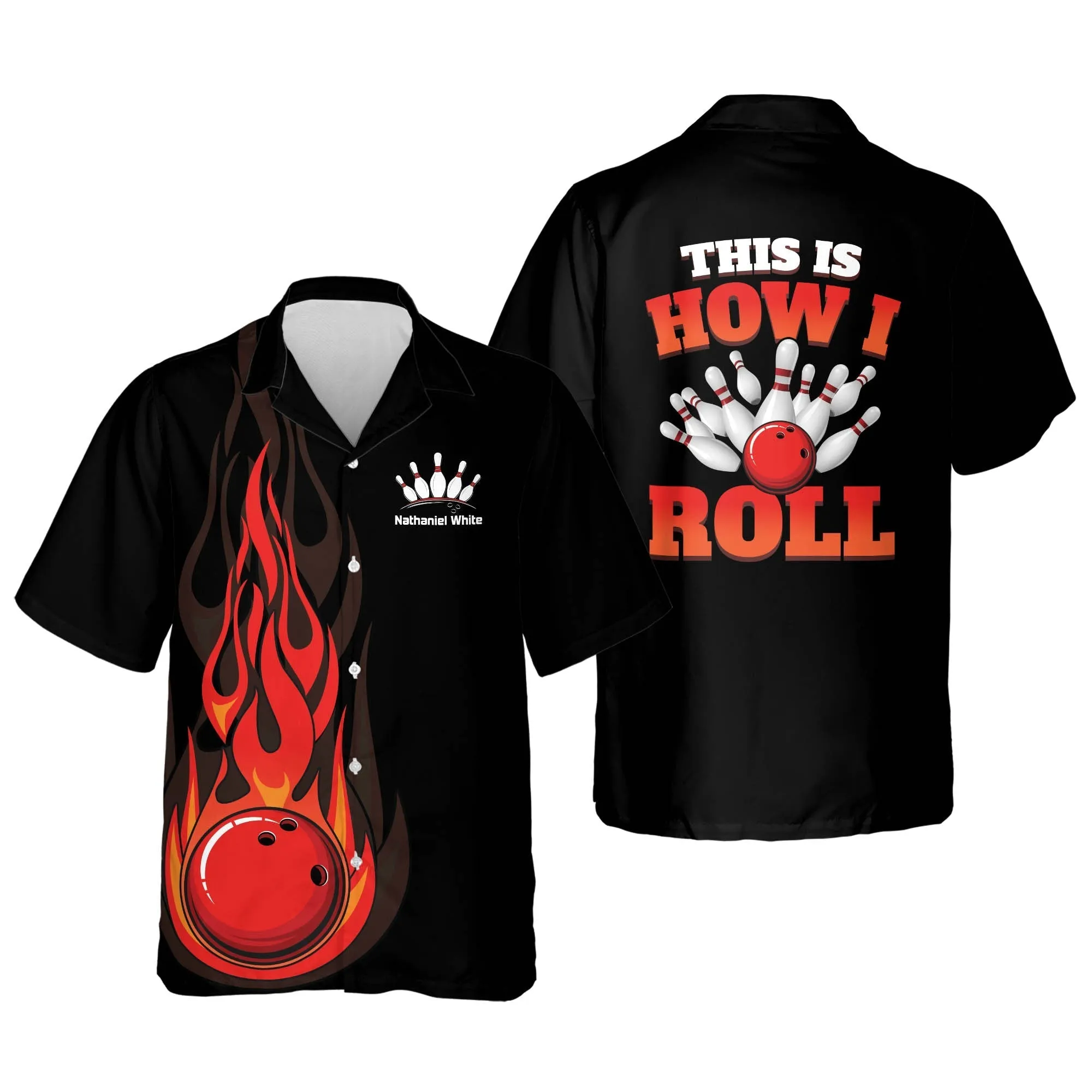 This Is How I Roll Flame bowling Hawaiian Shirt, Bowling Team Shirt, Bowling Gift