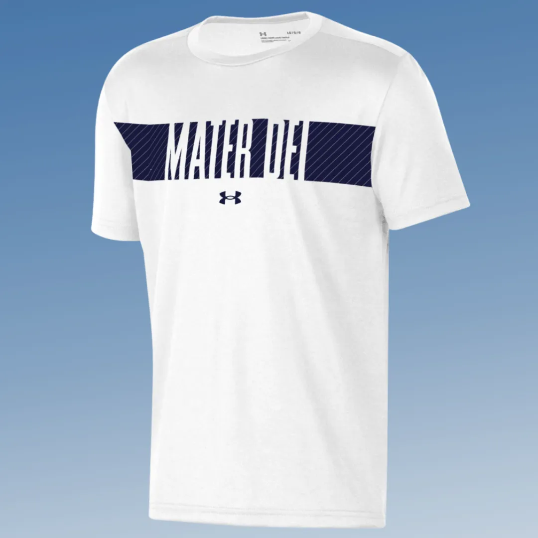 UNDER ARMOUR WHITE SS TECH T - NAVY BLOCK - MD GRIFFINS