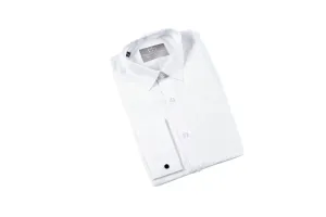 White Normal Collar Double Cuff Shirt