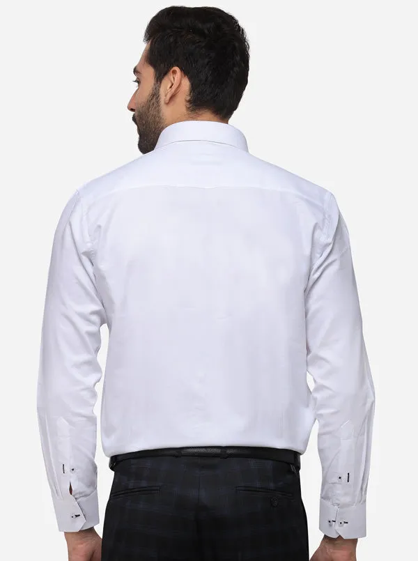 White Solid Slim Fit Formal Shirt | Greenfibre