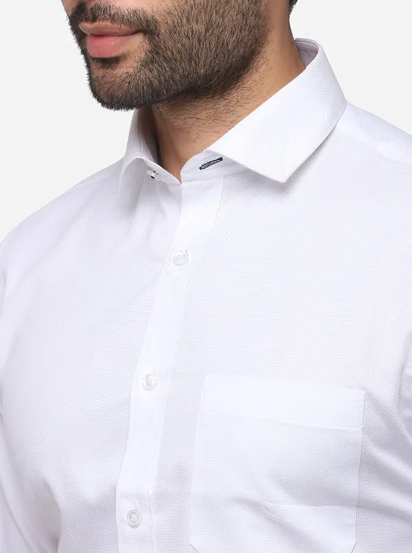 White Solid Slim Fit Formal Shirt | Greenfibre