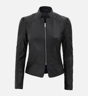 Women’s Black Slim Fit Leather Jacket