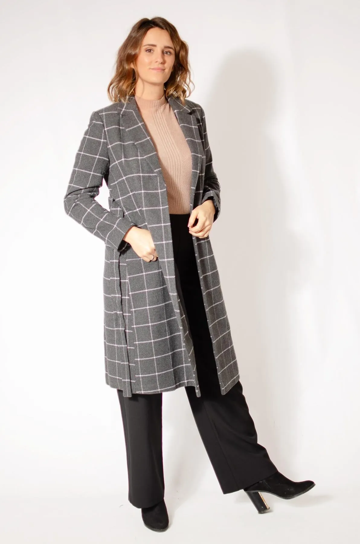 Wool Blend Wrap Coat