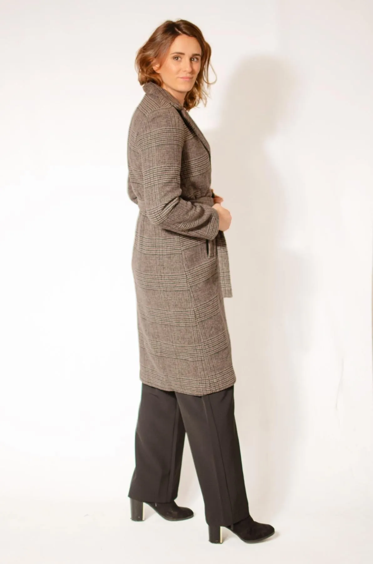 Wool Blend Wrap Coat