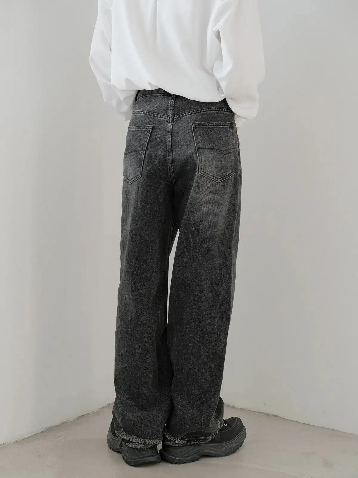 Zhou Bootcut Straight Leg Washed Jeans